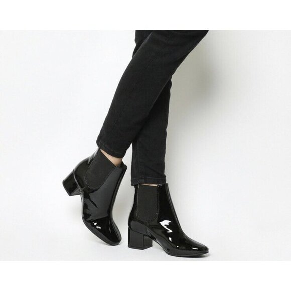 Office 39 Love Bug Block Heel Chelsea Boots Black - Picture 1 of 9